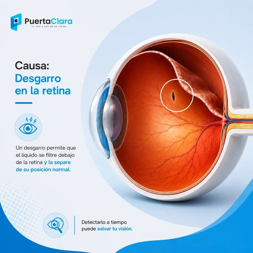 causa desprendimiento retina pc